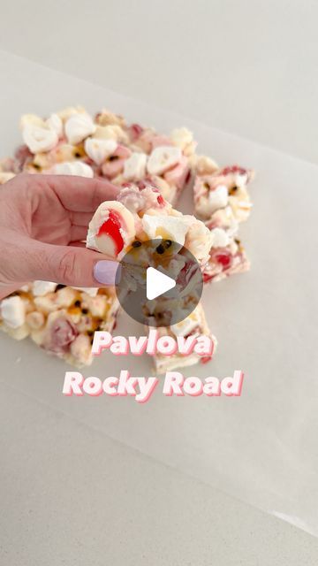 Pavlova Rocky Road Recipe, Pavlova Rocky Road, Iced Vovo, Rocky Road Recipe, Red Licorice, Baking Tray, Rocky Road, Christmas Cocktails, Christmas Cocktails Recipes