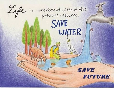 Water is most important to live as life is not possible without it. We use different methods to preserve and conserve water. Save Water Images, Water Conservation Poster, Water Slogans, Save Water Drawing, Save Earth Drawing, Save Water Poster Drawing, Save Water Save Life, Save Water Poster, Saint Dr Msg