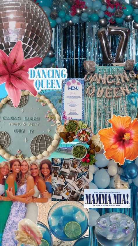 Mama Mia birthday party Mamma Mia Prom, Mama Mia Theme, Mamma Mia Disco, Mama Mia Birthday, Mamma Mia Theme, Mama Mia Party, Queen Birthday Party, Mamma Mia Birthday, 17th Birthday Party Ideas