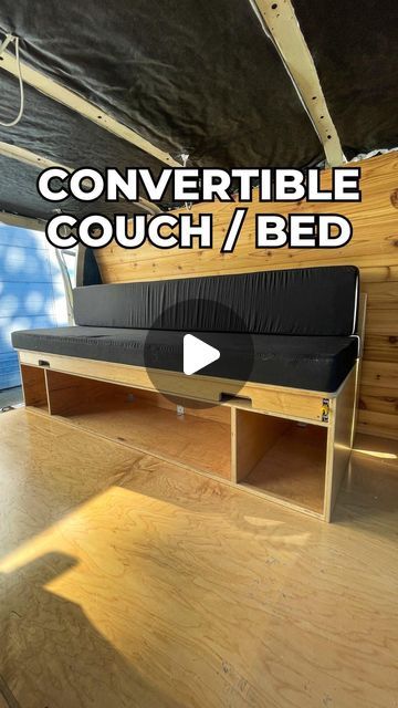 Custom Campervan Builds & Conversions | Car Camper Kits on Instagram: "It’s as easy as opening a drawer 👌 You don’t have to settle for a van without a bed and a couch when the Frontier Futon is here to deliver both in a supremely sturdy package 😄  This fantastic piece of transforming furniture is available as a DIY assembly kit and it’s made with love right here in the PNW 🏔️   There’s even a custom mattress with your choice of color and firmness! Could you see the Frontier Futon working in your camper conversion? 🚐" Camper Pull Out Couch, Diy Rv Furniture Ideas, Pull Out Bed Camper, Camper Bed Diy, Camper Bed Ideas Small Spaces, Diy Camper Bed Ideas, Diy Camper Bed, Diy Couch Bed, Camper Bed Ideas