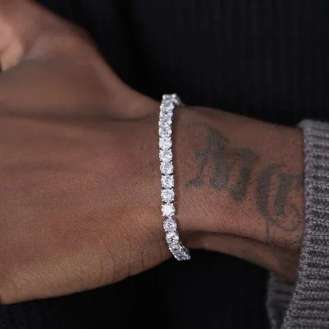 Look Hip Hop, Diamante Bracelet, Streetwear Jewelry, Necklace Length Guide, Bracelet Tennis, Solitaire Earrings, Geometric Ring, Crystal Chain, Gold Plated Bracelets