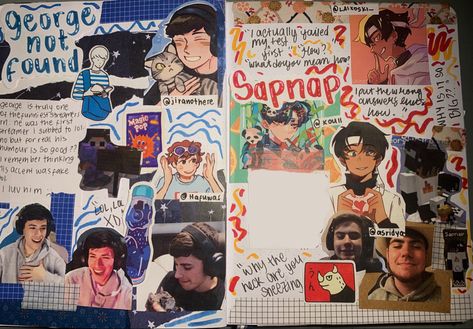 Dsmp Pins Diy, Dsmp Journal, Georgenotfound And Sapnap, Dsmp Crafts, Gnf Fanart, Sapnap Fanart, Witch Characters, Mr. Beast, Art Journal Therapy