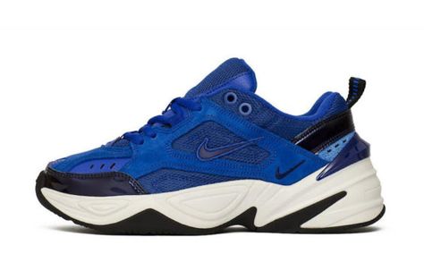 The Women’s Nike M2K Tekno Racer Blue Is Now Up For Grabs https://www.sneakerscartel.com/the-womens-nike-m2k-tekno-racer-blue-is-now-up-for-grabs-2/ Nike M2k, Womens Nike, Dark Shades, Sneakers Blue, Black Accents, Saucony Sneaker, Nike Sportswear, Shades Of Blue, Nike Women