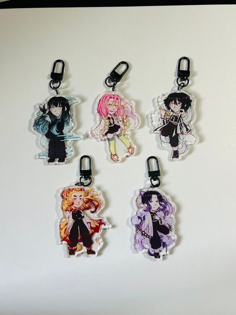 Demon Slayer Keychain, Fnaf Halloween, Demon Samurai, Matching Keychain, Samurai Anime, Matching Keychains, Anime Crafts, Keychain Set, Cute Anime Wallpaper