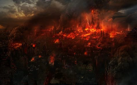 Epic battle music collection. - Album on Imgur Epic Backgrounds, History Wallpaper, Burning City, Babylon The Great, Red And Black Wallpaper, Cartoon Wallpaper Hd, Fire Art, Post Apocalypse, Forest Fire