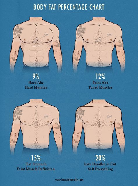 Did you know that being skinny means you can’t use the normal way of measuring your body fat percentage? Or that being just a little bit too skinny-fat might sabotage your ability to build muscle leanly? Or that most body fat percentage charts are ruined by a fatal flaw? In this article we cover why your body fat percentage matters even as an ectomorph, how to measure it properly, and then we’ll run through some real-life examples (with pictures) so that you’ll know exactly what to do next. B... Weight Chart For Men, Body Fat Percentage Chart, Body Fat Measurement, Reduce Thigh Fat, Exercise To Reduce Thighs, Armpit Fat, Body Fat Percentage, Getting A Tattoo, Arm Fat