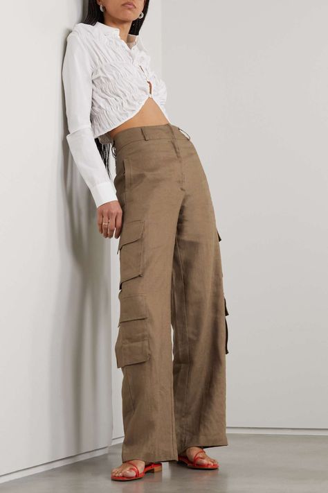 Wide Outfit, Reformation Clothing, Net Sustain, Utility Cargo Pants, Linen Outfits, Linen Pant, Outfit Work, Spring Blossoms, Stylish Women Fashion