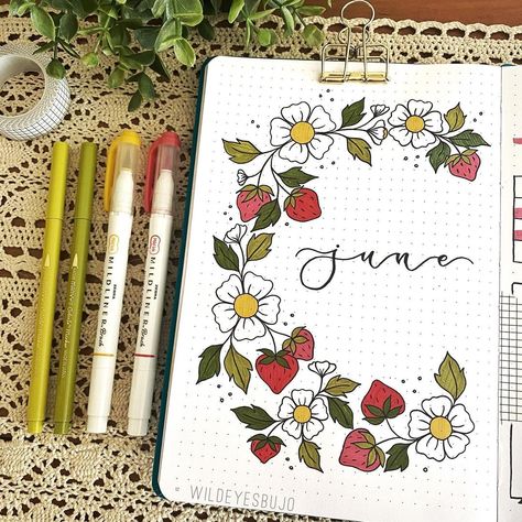 Andrea on Instagram: “🍓 for June” Cottagecore Journal, Cottagecore Theme, Bullet Journal Writing, Planner Inspiration, Journal Themes, Bullet Journal Inspo, Bullet Journal Inspiration, Planner Bullet Journal, Life Organization