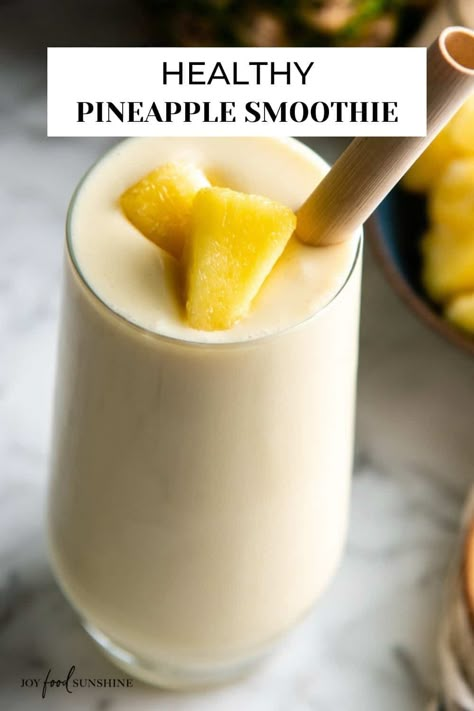 Pineapple Shake, Pineapple Banana Smoothie, Pineapple Smoothie Recipes, Best Green Smoothie, Pineapple Drinks, Banana Smoothie Recipe, Creamy Smoothies, Smoothie Drink Recipes, Coconut Smoothie