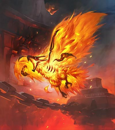 Druid of the Flame (Fire Hawk Form) - Hearthstone Wiki Fire Druid, Terrifying Creatures, Mystical Dragon, Dnd Ideas, Warcraft Art, Dnd Stuff, Concept Ideas, Fire Bird, Fantasy Beasts