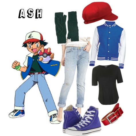 Pokemon Customes Halloween, Ash Cosplay Pokemon, Ash Ketchum Outfit, Ash Ketchum Costume Women, Ash Ketchum Costume, Ash Ketchum Cosplay, Ash Costume, Fun Cosplay, Pokemon Fashion