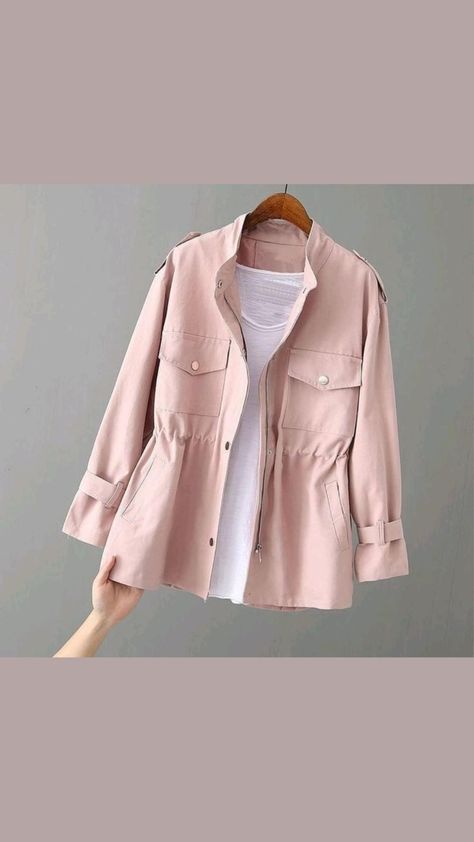 Korean Girl Style, Pola Jaket, Celana Jogger Wanita, Chic Winter Coat, Transitional Dressing, Womens Windbreaker, Will Turner, Pink Jacket, Trench Coats Women