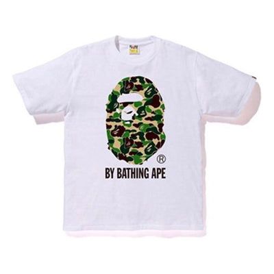 BAPE Abc By Bathing Tee Green Camouflage Large Ape Head Short Sleeve T-shirt Unisex White BAPE19SS-002 (Unisex/Short Sleeve/Gift Recommend) Casual Camouflage T-shirt Relaxed Fit, Camouflage Letter Print T-shirt For Streetwear, Camouflage Graphic Print Crew Neck T-shirt, Relaxed Fit Camouflage T-shirt With Graphic Print, Camouflage Graphic Print T-shirt For Streetwear, Camouflage Graphic Print Relaxed Fit Tops, Casual Camouflage Relaxed Fit T-shirt, Camouflage Short Sleeve Tops With Sublimation Print, Camouflage Cotton Top With Sublimation Print