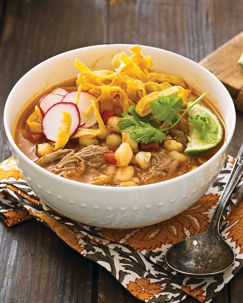 This savory Pulled Pork Posole soup is a bowlful of delicious of tomatoes, white hominy, garlic, pork, and chilies. Hearty Winter Soups, Chicken And Orzo Soup, Posole Soup, Soup With Rosemary, White Bean And Kale Soup, Pork Posole, Bean And Kale Soup, White Bean And Kale, Posole Recipe