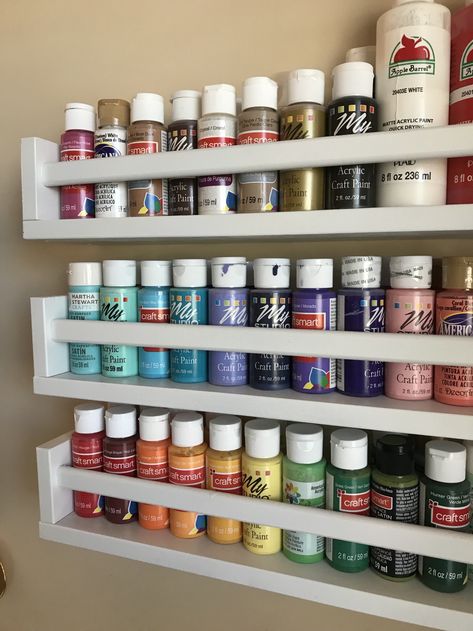 DIY Acrylic Paint Organizer – Just An Ordinary Adventure Diy Paint Organizer Organization Ideas, Acrylic Paint Holder Diy, Arcrylic Paint Storage, Acrylic Paint Organizer, Paint Storage Ideas, Paint Storage Diy, Paint Organizer, Acrylic Paint Storage, Diy Craft Room Storage