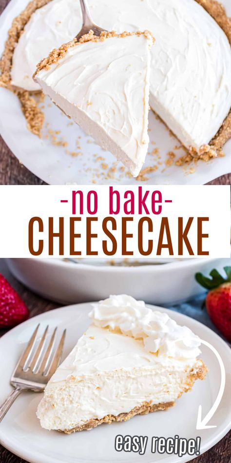 The BEST No Bake Cheesecake Recipe - Shugary Sweets Best No Bake Cheesecake Recipe, Best No Bake Cheesecake, No Bake Cheesecake Recipe, Homemade Graham Cracker Crust, Easy No Bake Cheesecake, Pastry Cook, Homemade Graham Crackers, Baked Cheesecake Recipe, Rich Desserts