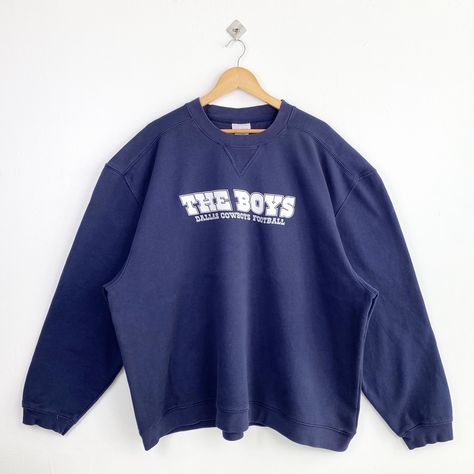 Vintage NFL Dallas ‘Cowboys’ Crewneck Sweatshirt Print Logo Blue Color Men’s XXL by OzzyVintageShop on Etsy