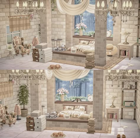 Acnh Bedroom, Acnh Living Rooms Ideas, Anch Ideas, Animale Crossing, Poster Beds, Animal Crossing 3ds, Happy Home Designer, Animal Crossing Wild World, Acnh Ideas