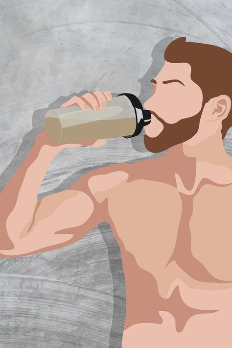 Man drinking protein shake background, aesthetic illustration | free image by rawpixel.com Phone Illustrations, Man Drinking, Gym Wallpaper, Aesthetic Illustration, Realistic Illustration, Wallpaper Illustration, Food Illustration Art, Background Aesthetic