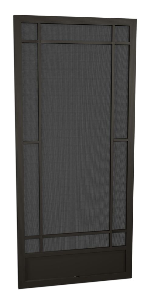 Black Metal Screen Door, Metal Screen Door Ideas, Modern Screen Door, Black Screen Door, Double Screen Doors, Metal Screen Doors, Aluminum Screen Doors, Modern Front Porches, Patio Screen Door