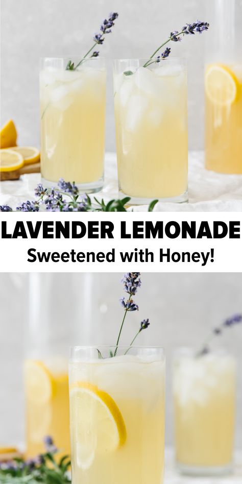 Honey Lemonade Recipe, Honey Lavender Lemonade, Honey Drinks, Classic Lemonade Recipe, Lavender Lemonade Recipe, Classic Lemonade, Easy Lemonade Recipe, Honey Lemonade, Honey Simple Syrup