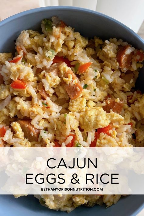 Eggs, rice, vegetables, and a little bit of Cajun spice come together to make the ultimate comfort food! Cajun Eggs, Egg And Rice, Eggs And Rice, Cajun Spice, Spiced Rice, Seasoned Rice, Healthy Diet Recipes, Ultimate Comfort Food, I Got Married