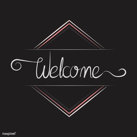 Welcome typography badge design vector | free image by rawpixel.com / sasi Welcome Typography, Welcome Text, Elegance Quotes, Welcome Logo, Welcome Post, Text Pattern, Word Patterns, Note Writing Paper, Welcome Banner