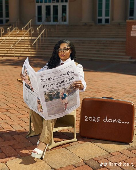 Growth Photoshoot Ideas, Social Work Party Ideas, Business Degree Photoshoot, Red Hair Graduation Pictures, Journalist Graduation Pictures, Dissertation Photo Shoot, Grad Shoot Ideas Highschool, Graduation Pictures Hbcu, Psychology Degree Photoshoot