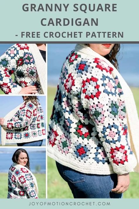 Verigated Granny Squares, Patchwork Crochet Cardigan Layout, Granny Square Cardigan Free Pattern, Free Granny Square Cardigan Pattern, Granny Square Crochet Sweater Pattern, Cardigan Layout, Crochet Granny Square Sweater Pattern, Granny Square Sweater Pattern Free, Granny Square Cardigan Pattern Free