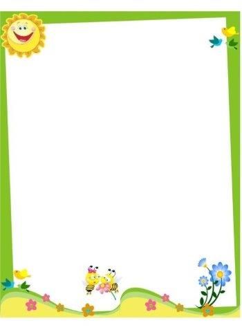 34 modelos de folha para atividades - Aluno On Cute Flower Border, Summer Border, Picture Borders, School Border, Colorful Borders Design, School Frame, Colorful Borders, Frame Border Design, Page Borders Design