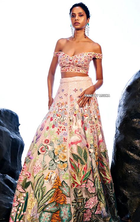 Rahul Mishra - India 🇮🇳 Lehenga Bridal Look, Red Lehenga Bridal, Couture Ready To Wear, Red Bridal Lehenga, Handwork Blouse, Rahul Mishra, Lehenga Bridal, Mehendi Outfits, Wedding Lehenga Designs