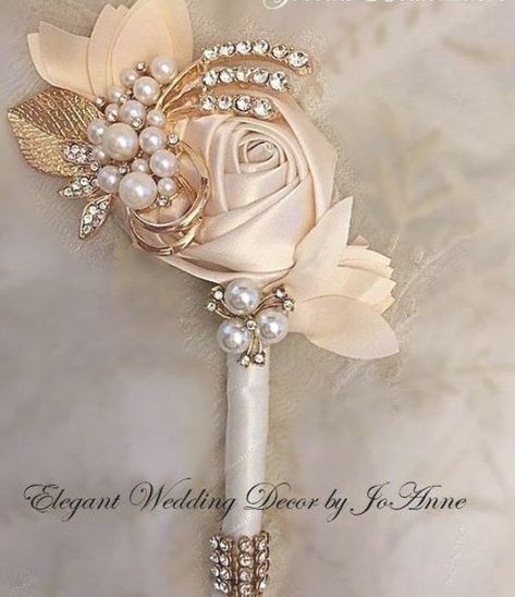 Rose Gold Brooch Bouquet, Lapel Wedding, Mens Boutonniere, Grooms Boutonniere, Elegant Wedding Decor, Beaded Bouquet, Wedding Pen, Jeweled Bouquet, Bridal Brooch Bouquet