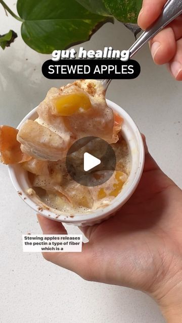 Olivia Robertson-Moe, NTP | Nutrient-Dense Nutrition on Instagram: "🍎 apple pie vibes w/ gut healing properties! 👇👇

Save this for the next time you want a sweet treat! 

An easy dessert that actually has some amazing benefits for your gut, like feeding probiotics and healing gut lining 😍

1️⃣ chop apples into slices or cubes and add to a pan with ghee - I like @fourthandheart - & lemon juice. Cook for 10-15 mins until soft & shiny 

2️⃣ add pumpkin pie spice and top with homemade whipped cream or yogurt 

Follow for more nutrient dense & gut healing recipes ! 

& get my recipe e-book full of nutrient dense desserts. Comment 🍫 below and I’ll send you the link 👇👇

Did you know this about apples?? 

#Learntocook #nutrientdense #healyourgut #guthealth #metabolichealth #nutrientdense #p Dense Desserts, Nutrient Dense Recipes, Healing Gut, Gut Healing Recipes, Nourishing Traditions, Healing Recipes, Protein Desserts, Homemade Whipped Cream, Gut Healing