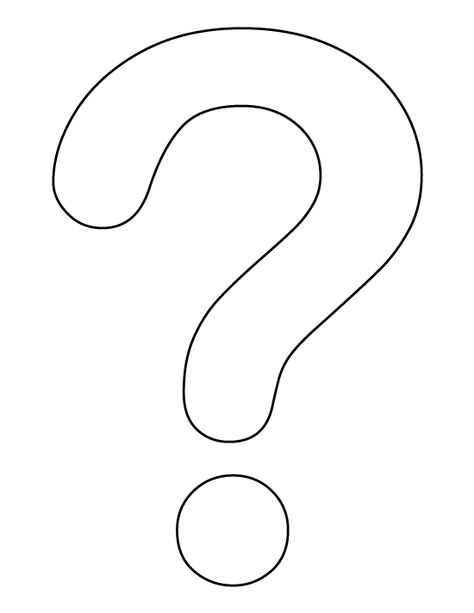 Question mark pattern. Use the printable outline for crafts, creating stencils, scrapbooking, and more. Free PDF template to download and print at http://patternuniverse.com/download/question-mark-pattern/ Question Mark Template, Question Marks, Idee Babyshower, Printable Shapes, Baby Reveal Party, Yosemite Sam, Gender Party, Alphabet Crafts, Free Shapes