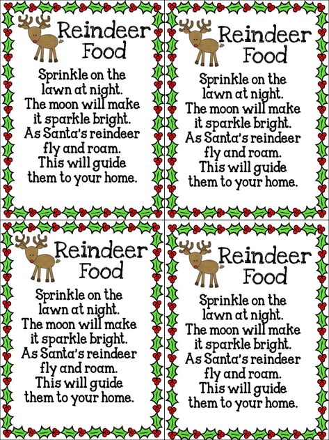 Reindeer Food Printable Free, Magic Reindeer Food Printable, Magic Reindeer Food Poem, Food Poem, Reindeer Food Poem, Reindeer Food Label, Reindeer Food Printable, Dried Rice, Free Poems