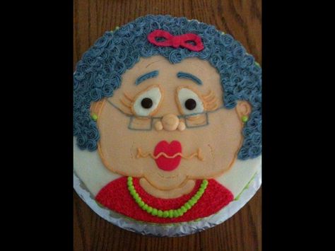 An old lady cake I made. "you are only as old as you feel" Old Lady Birthday Cakes, Cake For Old Women, Old Lady Cake, Granny Cake, Lady Cake, Grandma Cake, Bd Cake, Novelty Cake, Birthday Cake For Mom