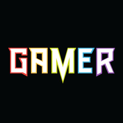 Rainbow logo variant for New Era Brewing Inc's Gamer brand. The Gamer wordmark features drop points on the G and R, common in 80’s metal and indie culture. Gamer Icons Logo, Pubg Gamer Logo, Pro Gamer Logo, Gamer Backgrounds, Gamer Logo Design, Gaming Name, Gamers Logo, Gamer Wallpaper, Gaming Pics