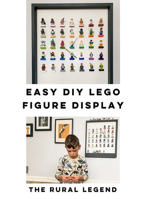 DIY Lego Display - The Rural Legend Lego Figure Display, Diy Lego Display, Mini Figure Display, Lego Minifigure Display, Lego Figurine, Lego Frame, Figurine Display, Diy Lego, Lego Display