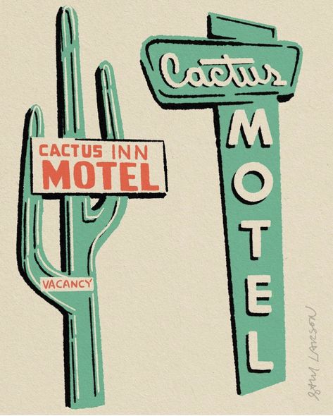 Old Motel, Sam Larson, Traveler's Journal, Car Festival, Retro Signage, Best Tattoo Ever, Western Birthday Party, Cars Disney, Alien Tattoo