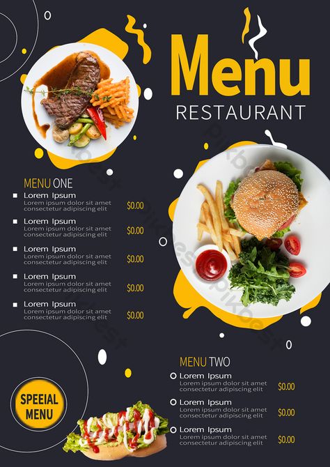 delicious fast food menu Breakfast Menu Design, Menu Card Design, Burger Menu, Elegant Food, Food Menu Template, Fast Food Menu, Menu Design Template, Menu Inspiration, Food Menu Design