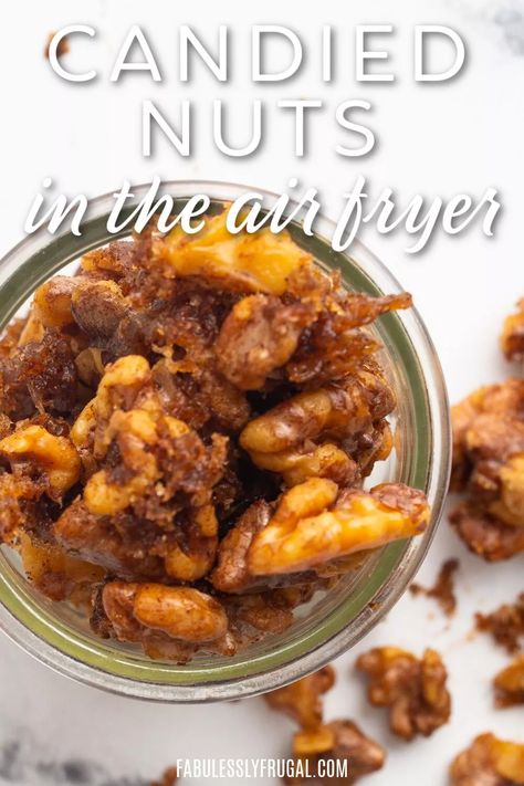 Air Fryer Candied Almonds, Glazed Nuts Recipe, Candied Nuts Recipe, Glazed Walnuts, New Air Fryer Recipes, Dessert To Make, Candied Almonds, Air Fryer Recipe, Airfryer Recipes