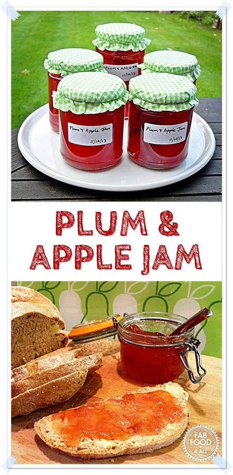 Apple Plum Jam, Damson Recipes, Plum Jam Recipes, Making Jam, Plum Recipes, Healty Dinner, Apple Jelly, Chilli Jam, Apple Jam