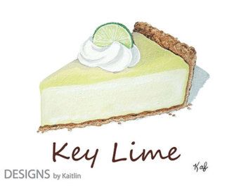 Pie Drawing, Lime Tart, Pies Art, Family Tree Art, Dessert Illustration, Pie Slice, Watercolor Food, Cute Food Art, Lime Pie