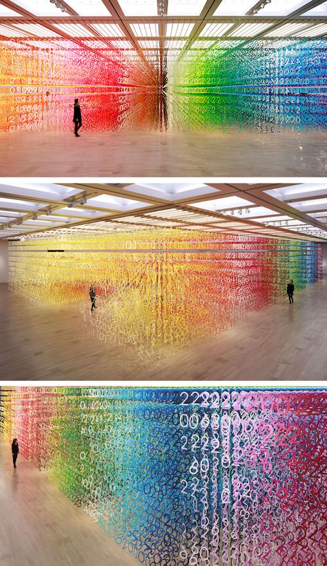 Emmanuelle Moureaux’s Forest of Numbers installation is a multi-sensory art experience. Time Based Art Installation, Artwork Exhibition, Color Installation, Gallery Architecture, Contemporary Installation, Tactile Art, Home Decor Ideas Kitchen, Light Spectrum, Home Decor Apartment