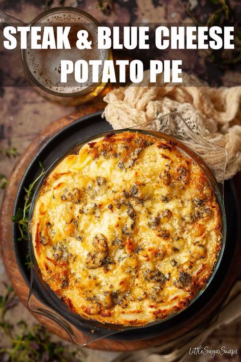 Steak And Potato Pie Recipe, Blue Stilton Recipes, Stilton Recipes, Steak And Blue Cheese, Cheese And Potato Pie, Stewing Steak, Steak Pie, Blue Cheese Recipes, Stilton Cheese