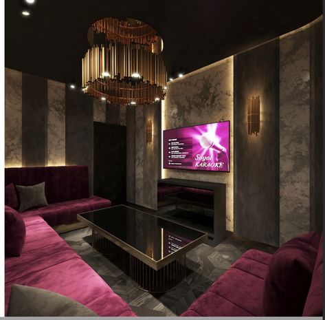 Ktv Rooms Ideas, Vip Lounge Design Luxury, Home Karaoke Room, Vip Room Club, Vip Room Design, Karaoke Room Design, Bar Lounge Design, Music Room Design, Design Vip