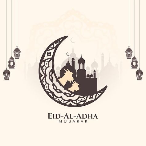 Free vector eid al adha mubarak religiou... | Free Vector #Freepik #freevector #bakrid #adha-mubarak #eid-al-adha #al-adha Eid Al Adha Mubarak Aesthetic, Bakrid Mubarak Images, Eid Mubarak Al Adha, Eid Adha Mubarak Design, Eid Al Adha Mubarak Images, Bakrid Mubarak, Aid Adha, Eid Al Adha Wishes, Aid Al Adha