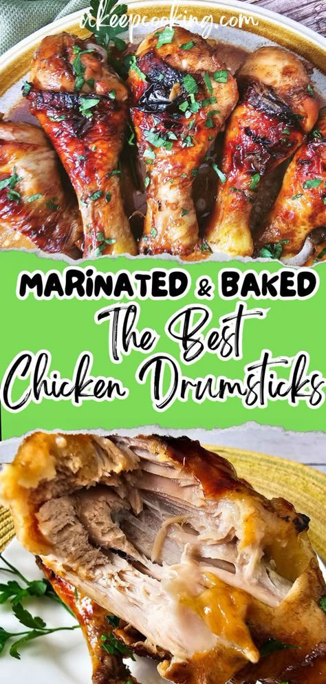 Looking for an easy and delicious dinner idea? Try these Marinated and Baked Chicken Drumsticks! 🍗✨ Oven-roasted to perfection, these drumsticks are simple to prepare and incredibly juicy. The marinade adds a burst of flavor, making them a family favorite. Perfect for busy weeknights or weekend gatherings. Get the recipe and enjoy a mouthwatering meal with minimal effort! Best Chicken Drumsticks, Chicken Drumstick Recipes Oven, Chicken Drumstick Marinade, Drumstick Recipes Oven, Chicken Drumsticks Oven, Roasted Drumsticks, Drumsticks Oven, Baked Drumsticks, Baked Chicken Drumsticks