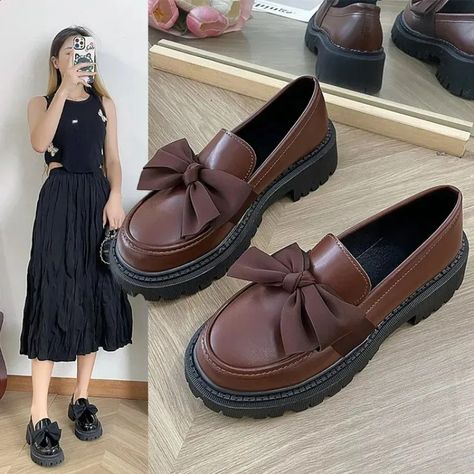 Black Gothic Leather Platform Loafers For Women Classic Lace Up Flats For Summer And Autumn, Punk Style Chunky Platform Shoes For Women 240826 From Longda02, $22.84 | DHgate.Com Oxford Shoes Women, Platform Oxford Shoes, Loafers Summer, Oxford Platform Shoes, Women Loafers, Chunky Shoes, Lace Up Flats, Autumn Casual, Platform Loafers