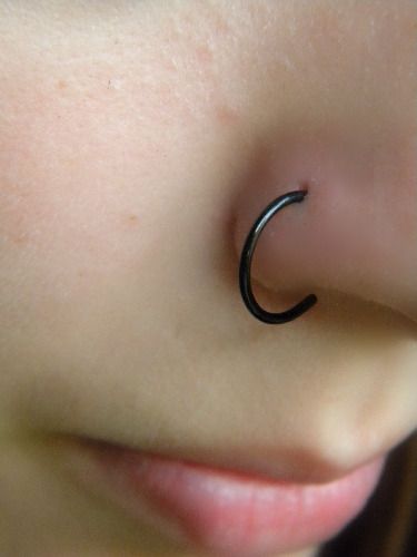 Nose Ring Black Nose Piercing, Nose Peircing, Black Nose Ring, Nose Piercing Ring, Black Nose, Beauty Mark, Piercing Ring, Body Piercings, Stretched Ears